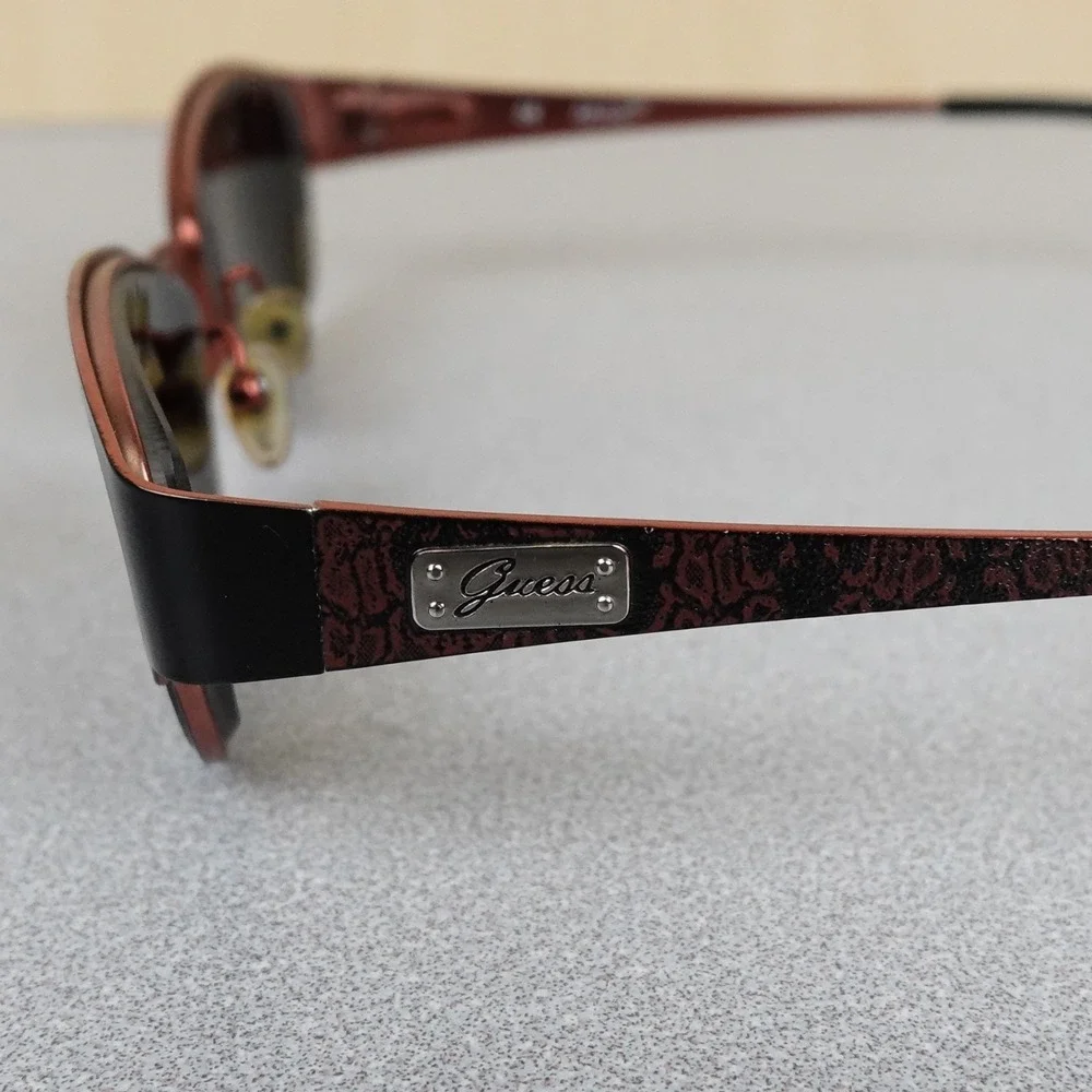 Guess Eyeglasses Womens GU2329 BLK Metal Black Red Frames 52-16-135